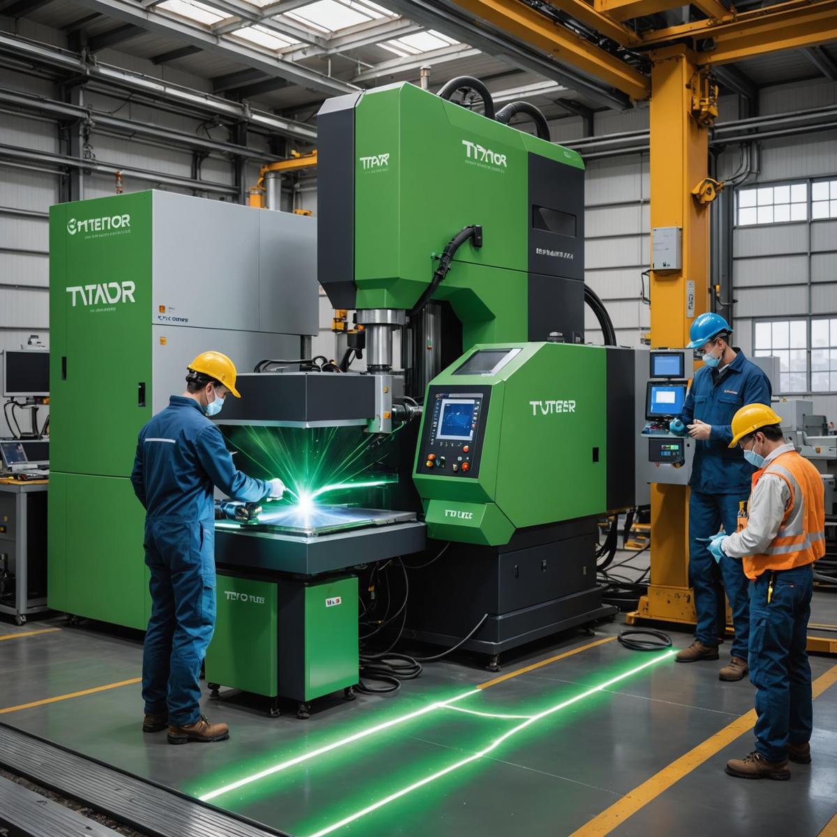 Person standing in a factory with machinery in the background